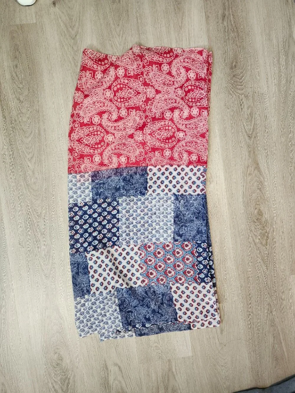 Patriotic Infinity Scarf 4th of July Red White Blue 36x36